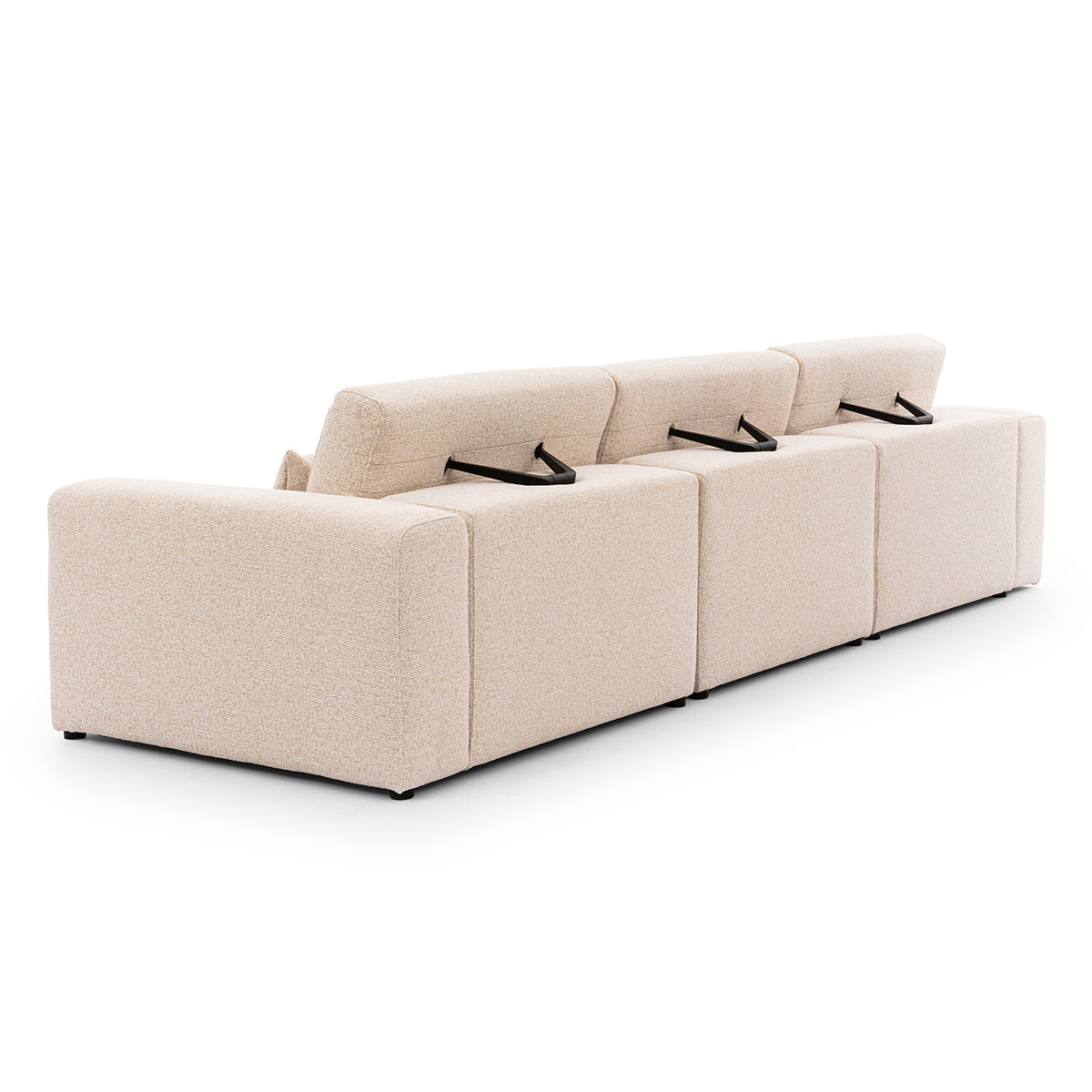 Canapé 3 places modulable têtières relevables Velano Beige - vue 3