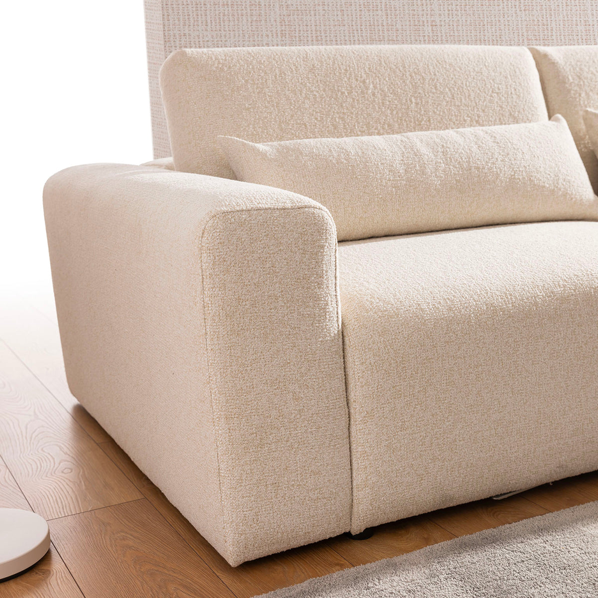 Canapé 3 places modulable têtières relevables Velano Beige - vue 5