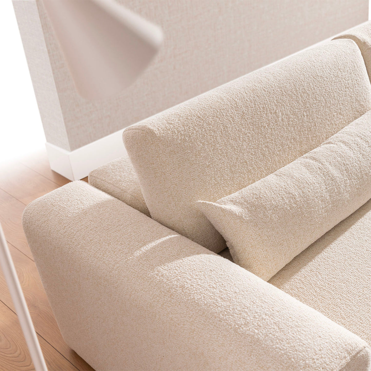Canapé 3 places modulable têtières relevables Velano Beige - vue 6
