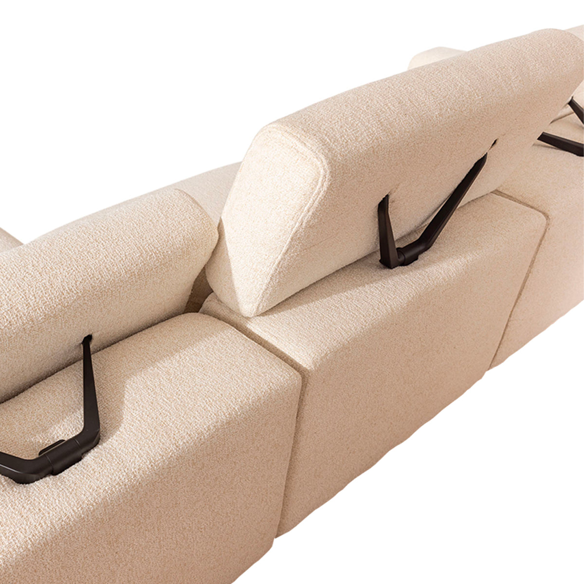 Canapé 3 places modulable têtières relevables Velano Beige - vue 7