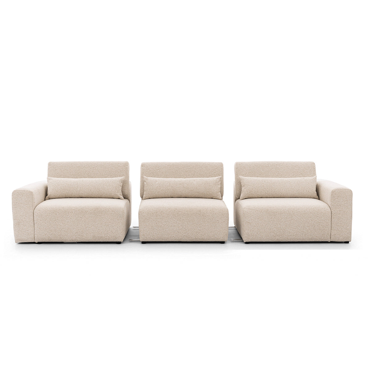 Canapé 3 places modulable têtières relevables Velano Beige - vue 4