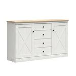 Buffet 2 portes 4 tiroirs Victoria Blanc et Bois