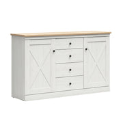 Buffet 2 portes 4 tiroirs Victoria Blanc et Bois
