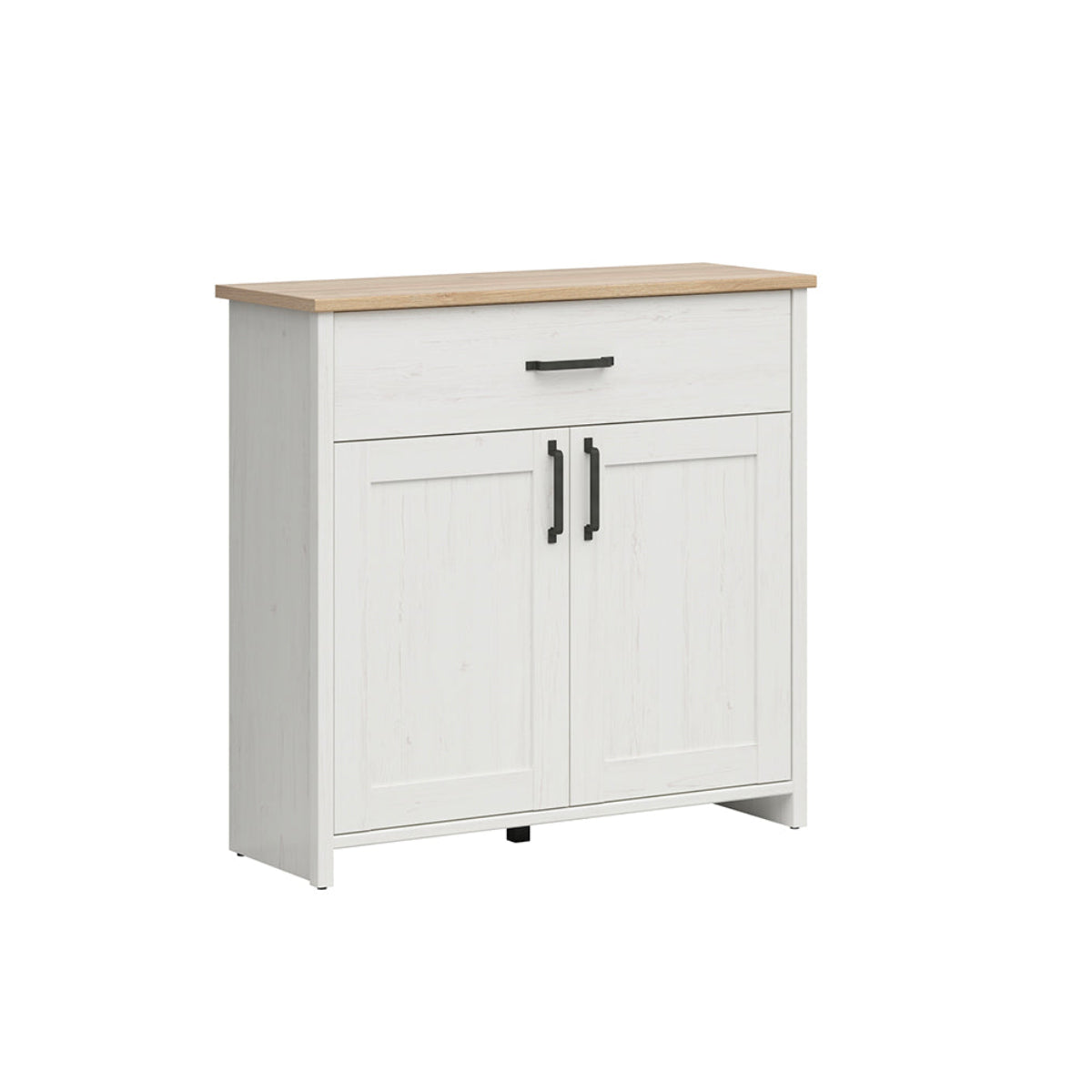 Buffet 2 portes 1 tiroir Aksel Blanc et Bois