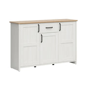 Buffet 3 portes 1 tiroir Aksel Blanc et Bois