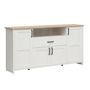 Buffet 4 portes 1 tiroir Aksel Blanc et Bois