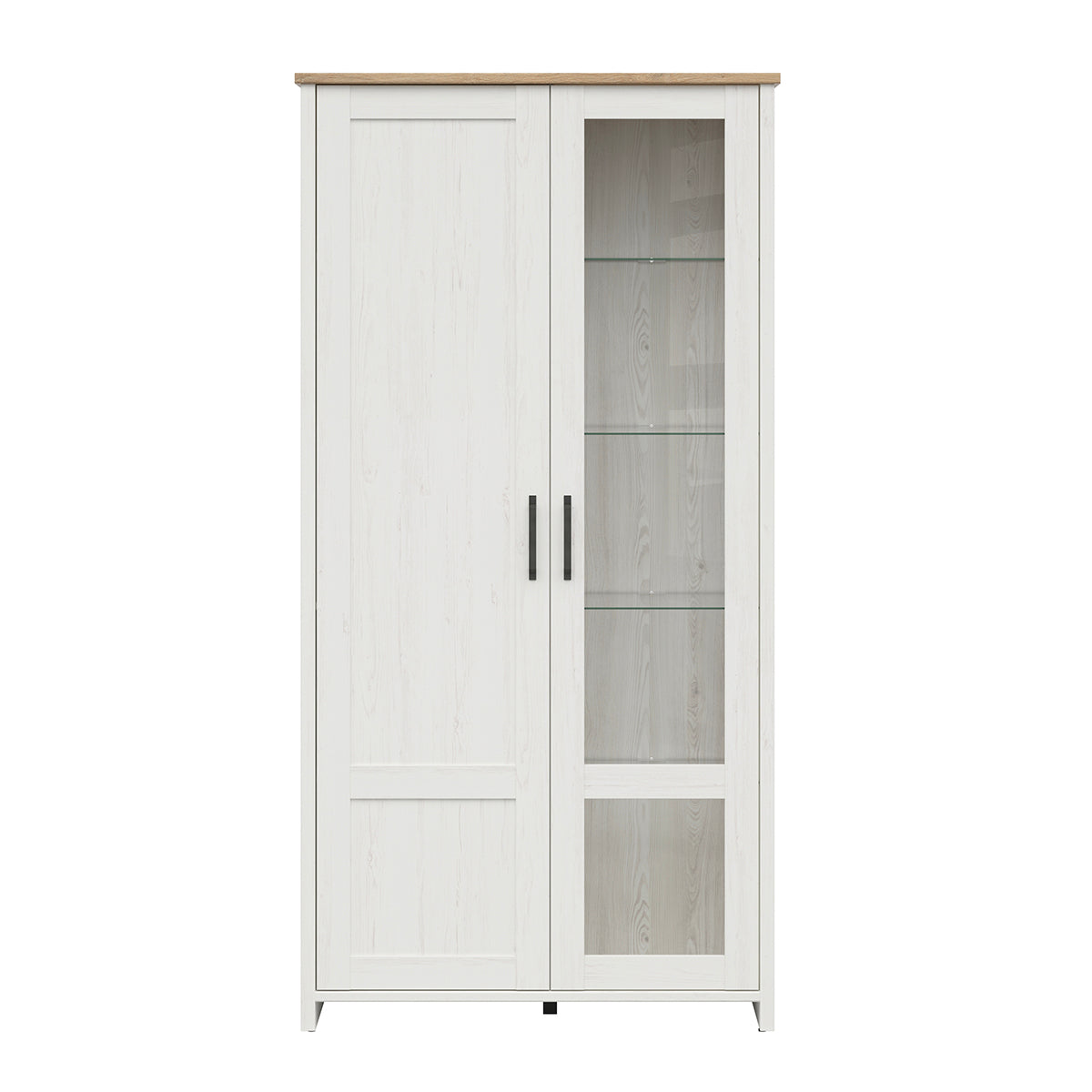 Vaisselier 2 portes Aksel Blanc et Bois - vue 2