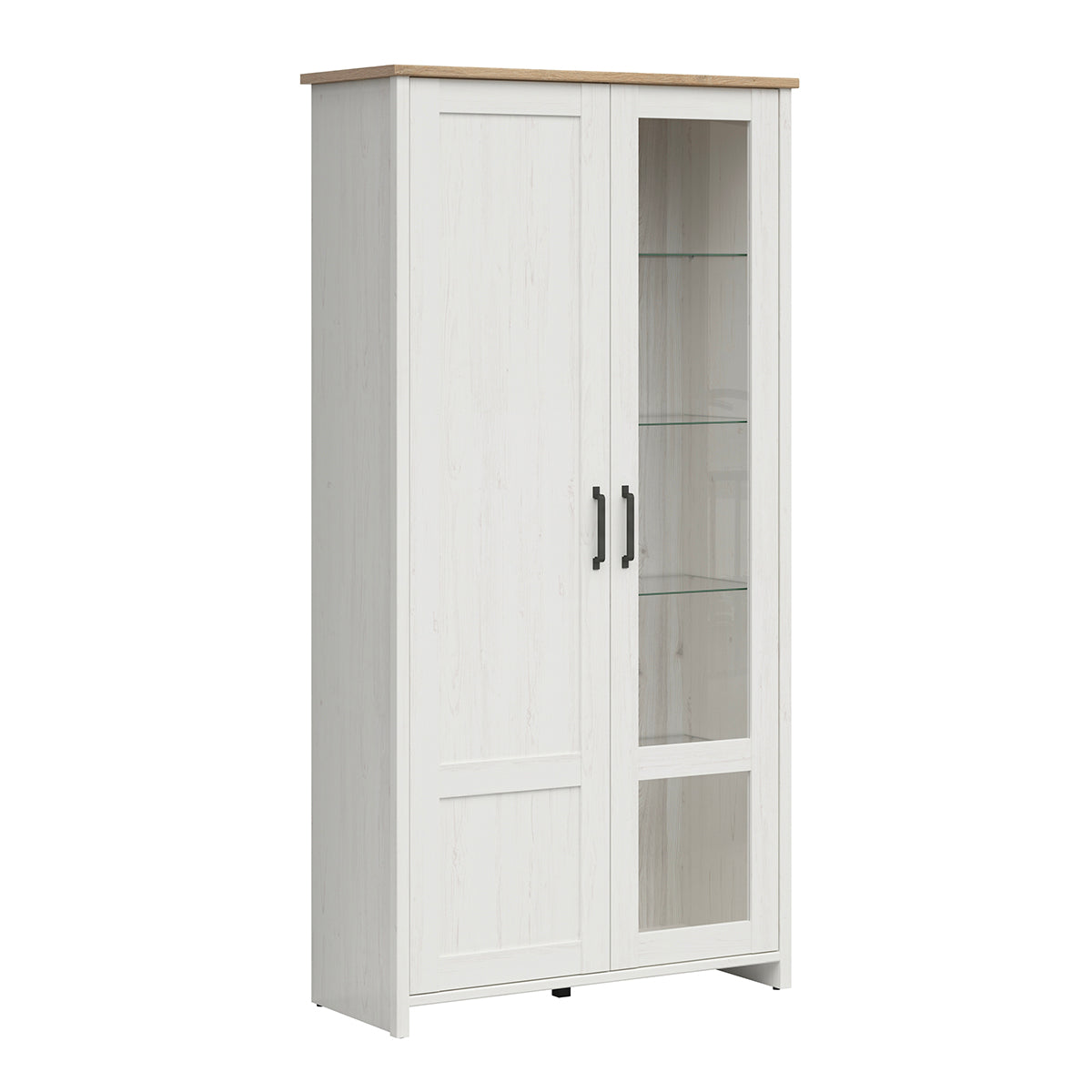 Vaisselier 2 portes Aksel Blanc et Bois