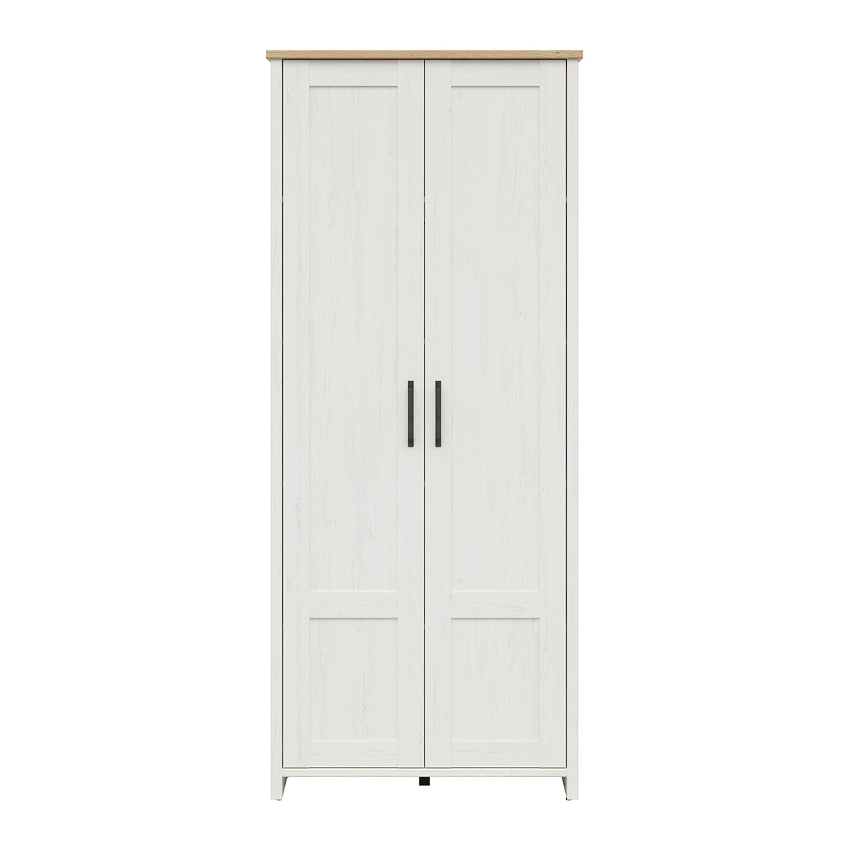 Armoire 2 portes Aksel Blanc et Bois - vue 2