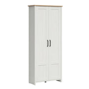 Armoire 2 portes Aksel Blanc et Bois