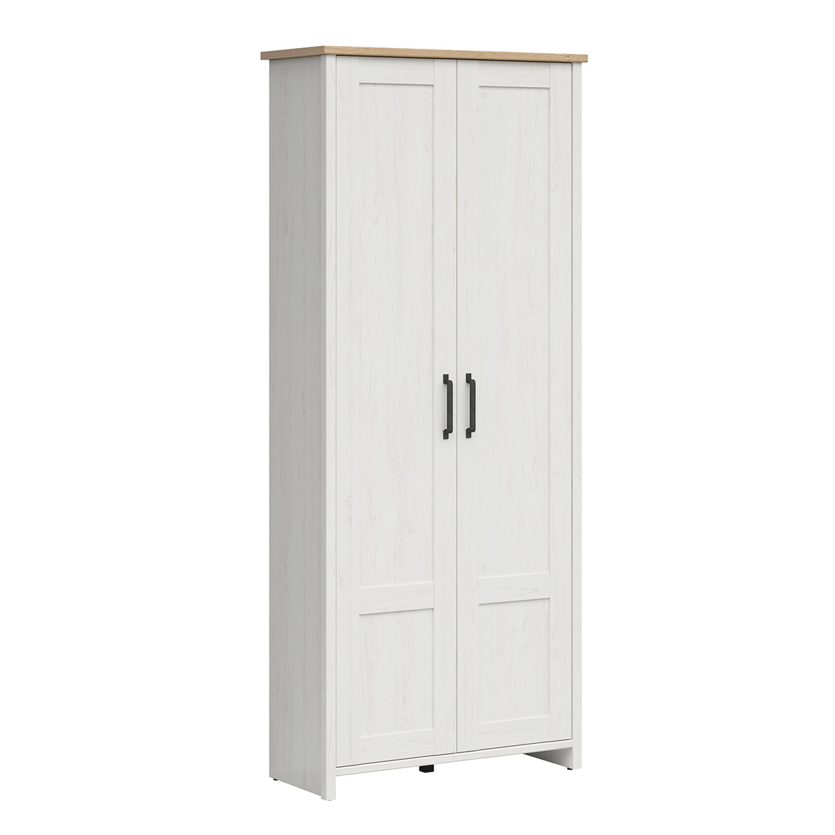 Armoire 2 portes Aksel Blanc et Bois