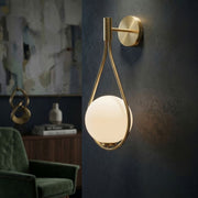 Applique murale 1 globe verre et métal 52 cm Azélie Doré