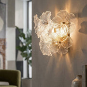 Applique murale fleurs en verre Hibis Blanc