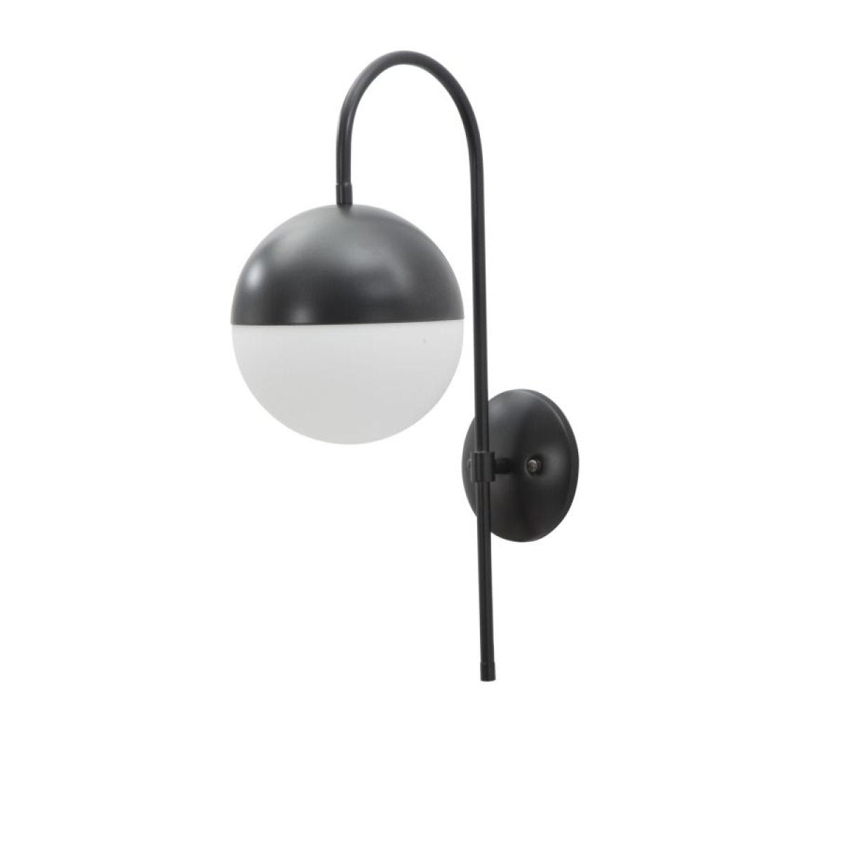 Applique murale globe verre et métal 51 cm Azélie Noir - vue 3