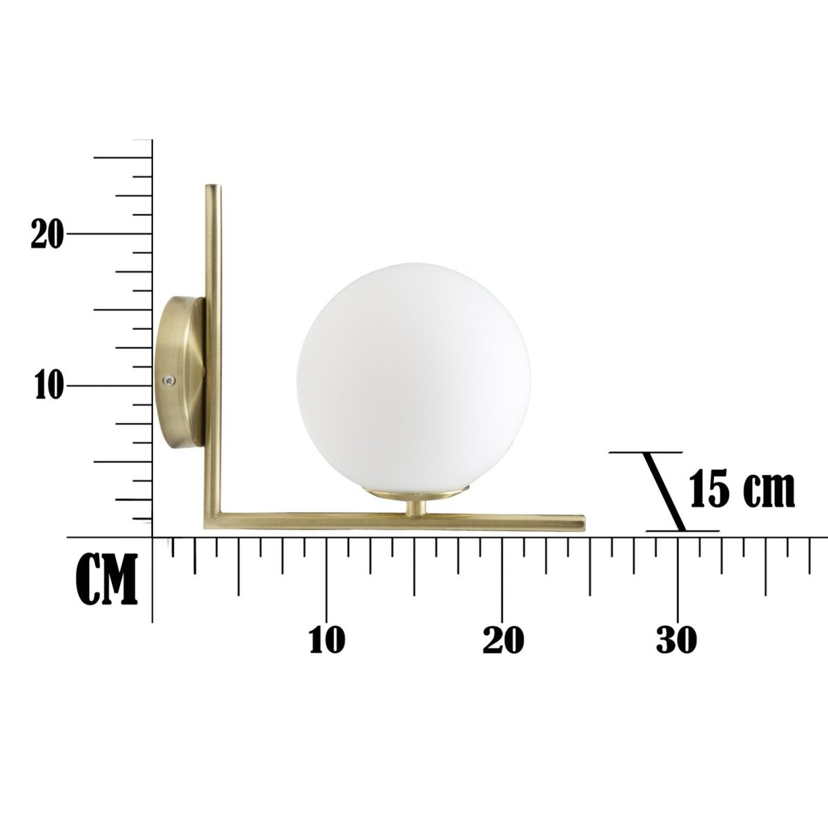 Applique murale globe verre et métal Azélie Doré - vue 6