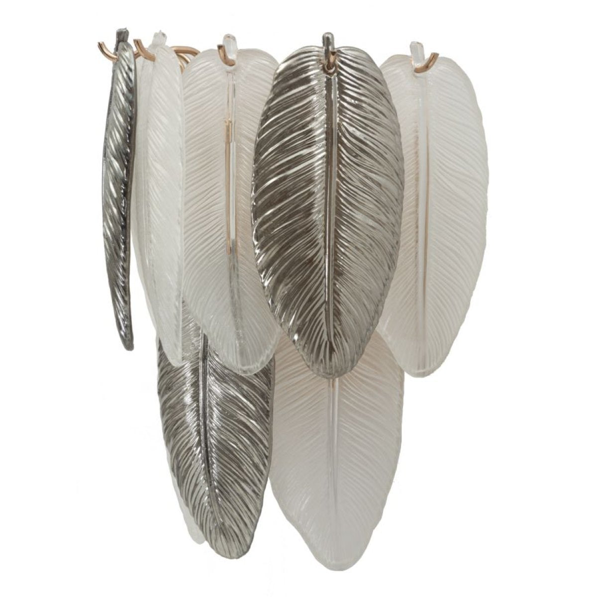 Applique murale plume verre et métal Leafy Gris - vue 4