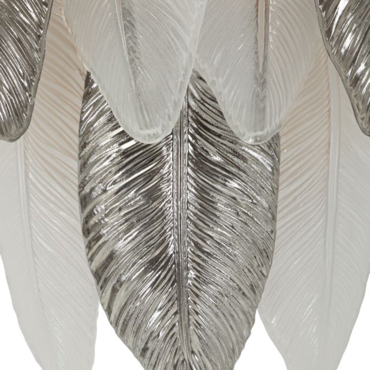 Applique murale plume verre et métal Leafy Gris - vue 5