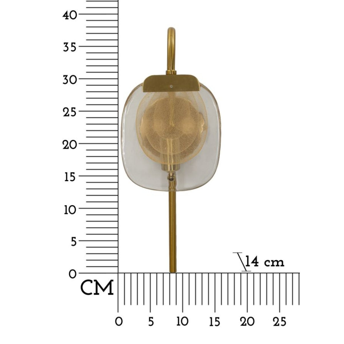 Applique murale verre et métal Melina Doré et Bronze - vue 7