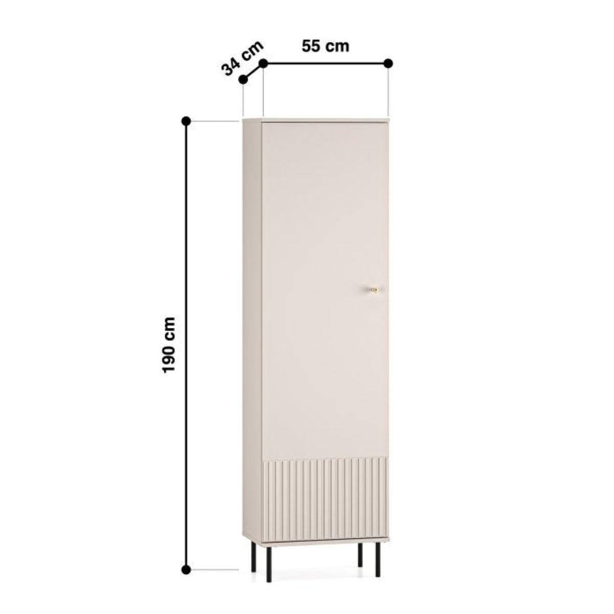 Armoire 1 porte entrée Nova Cachemire - vue 10