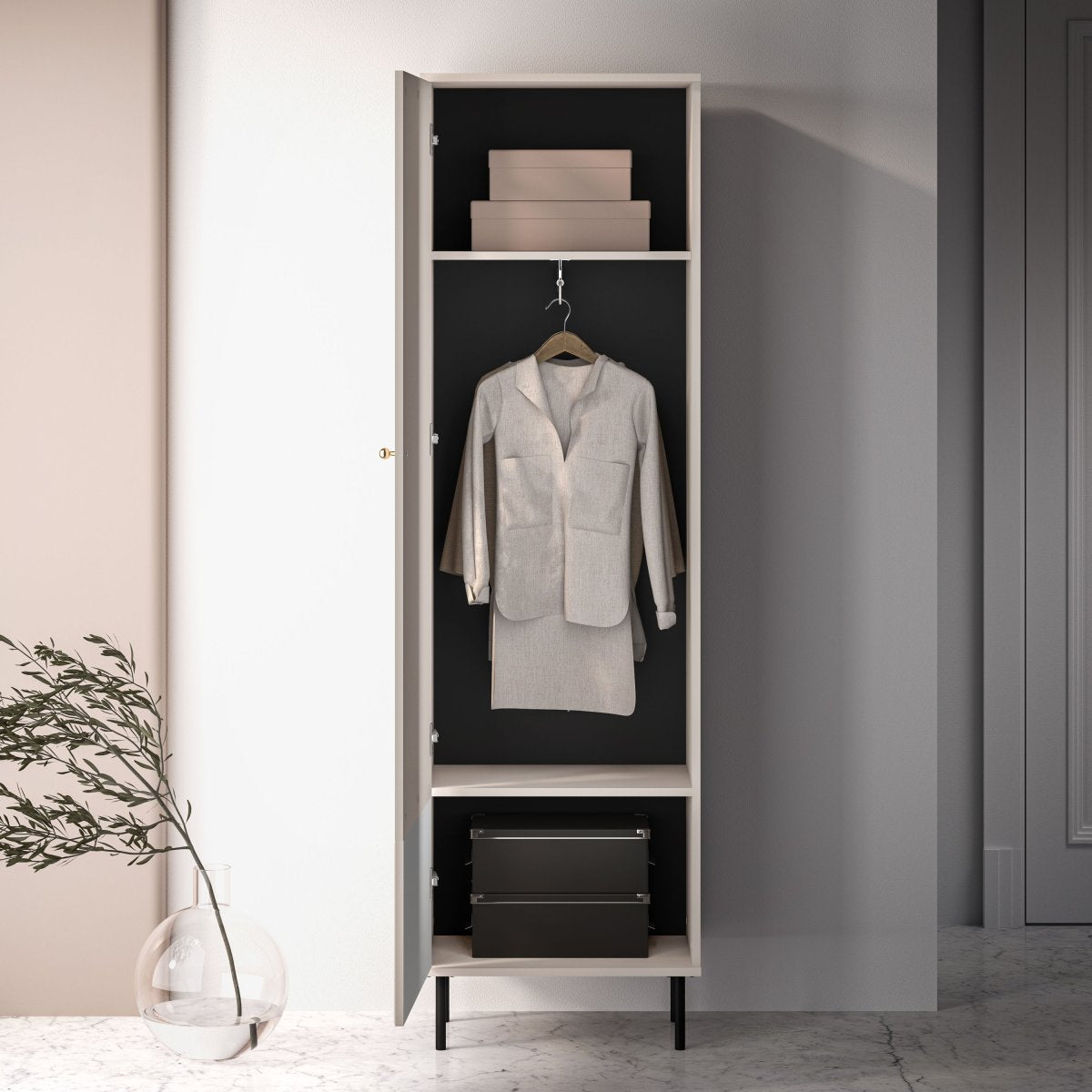 Armoire 1 porte entrée Nova Cachemire - vue 4