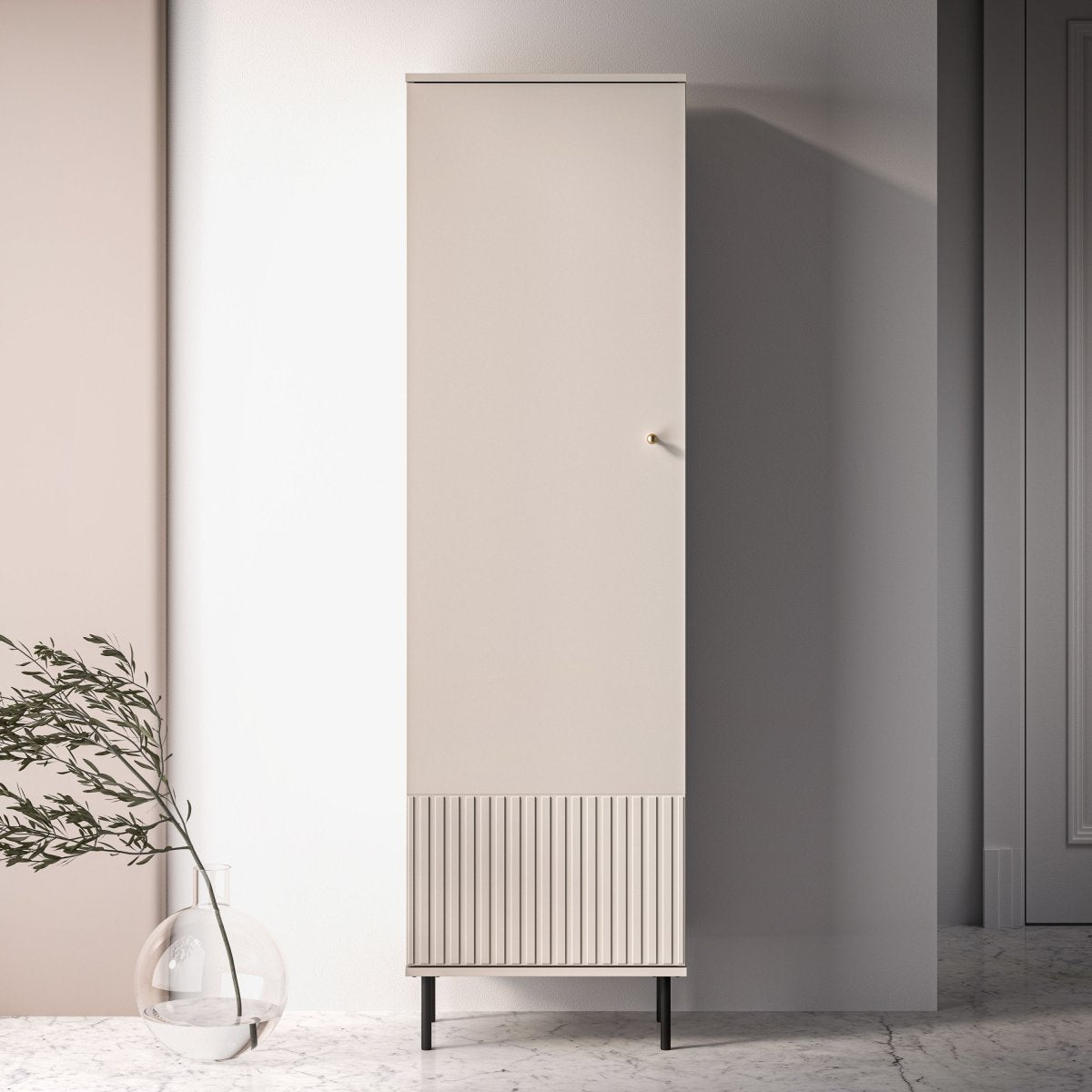 Armoire 1 porte entrée Nova Cachemire - vue 2