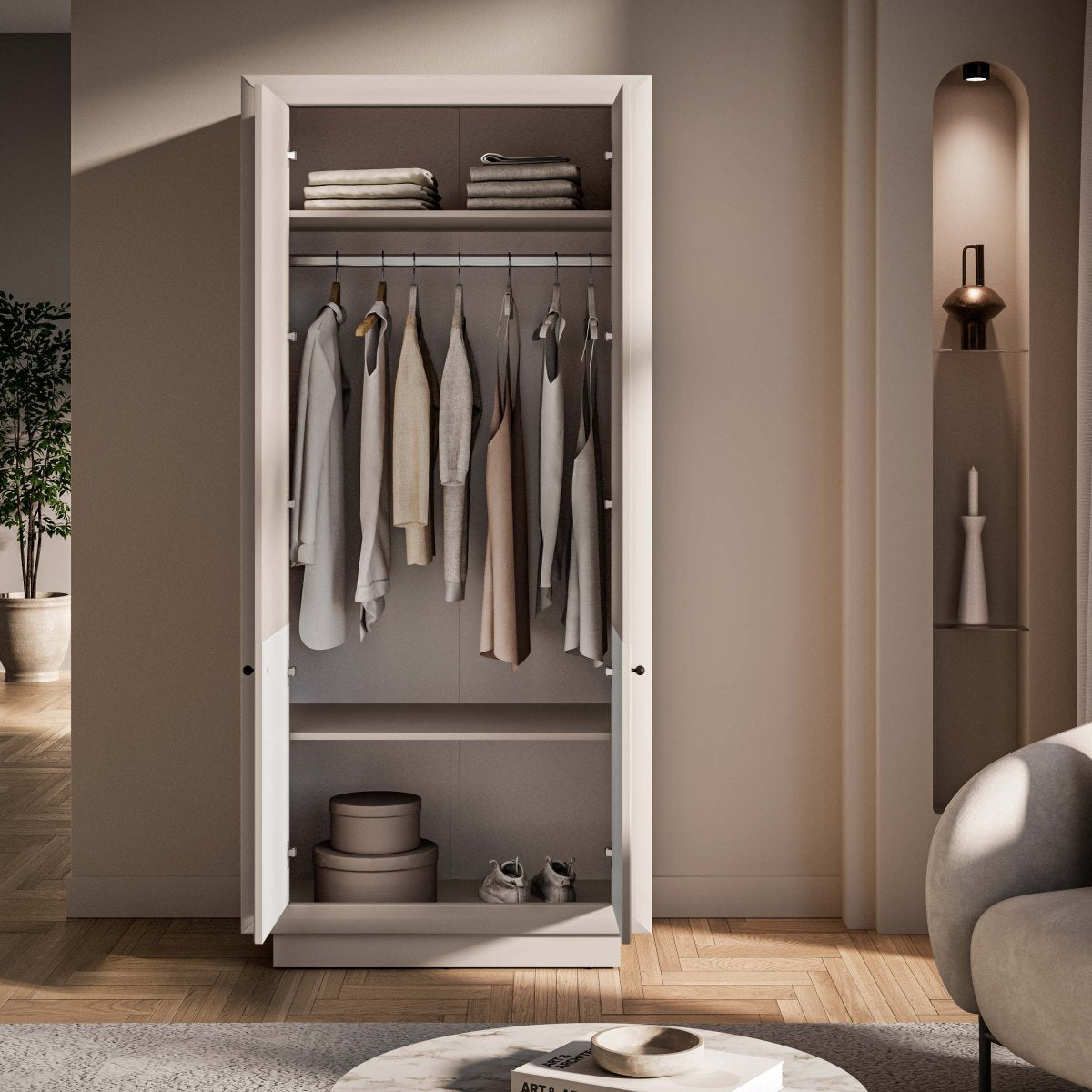 Armoire 2 portes Assia Cachemire - vue 4