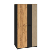 Armoire 2 portes Zoran Noir et Bois