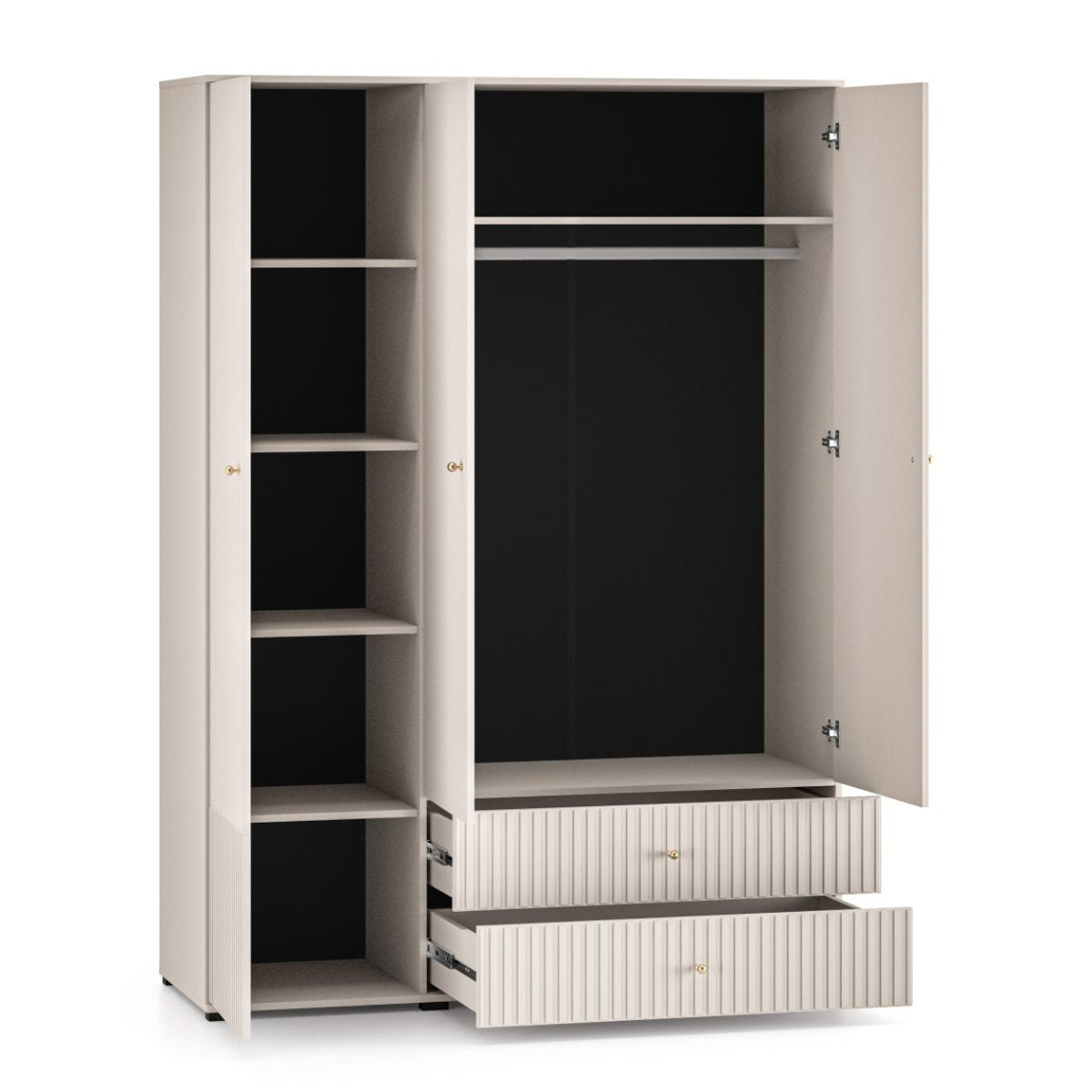 Armoire 3 portes 2 tiroirs Nova Cachemire - vue 3