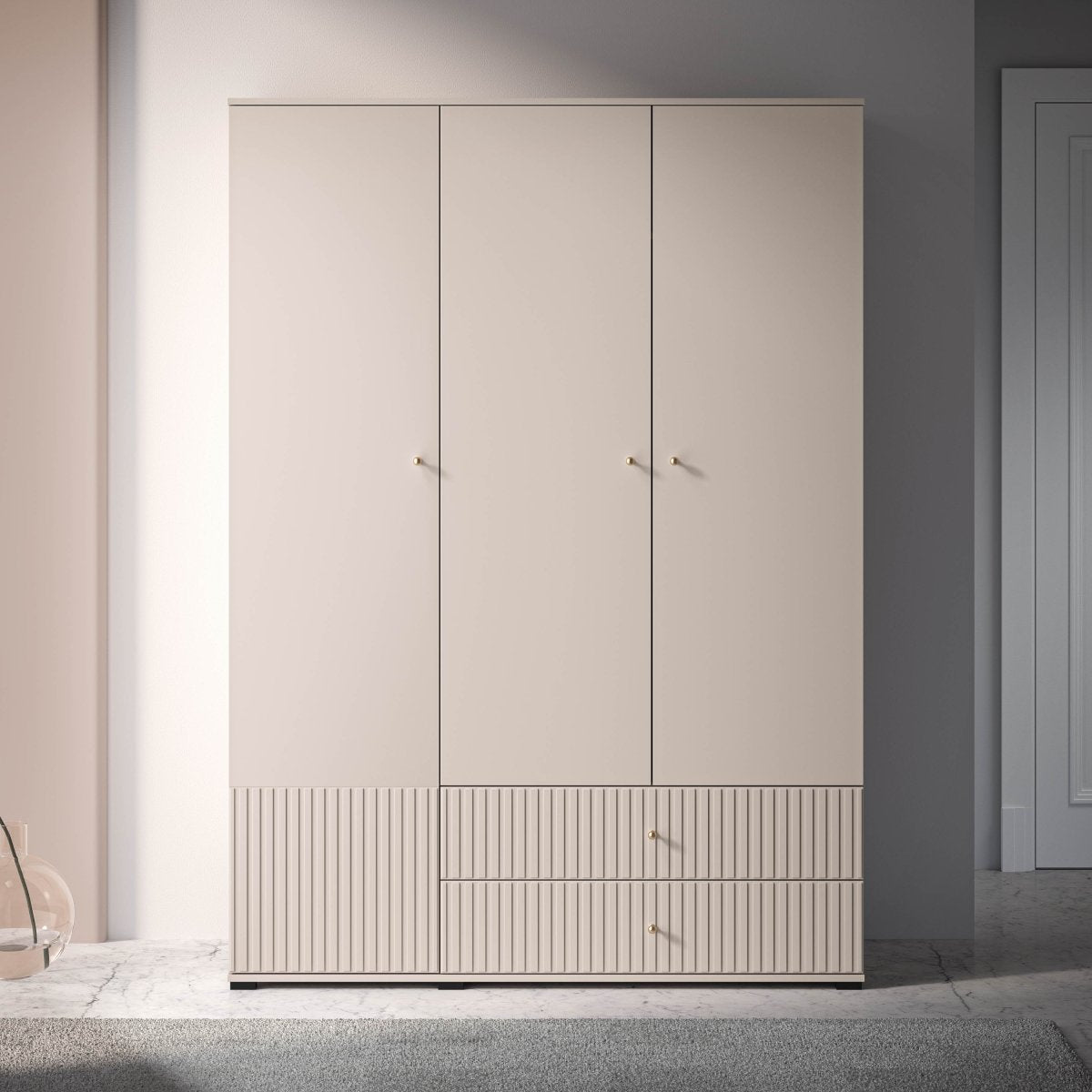 Armoire 3 portes 2 tiroirs Nova Cachemire - vue 2