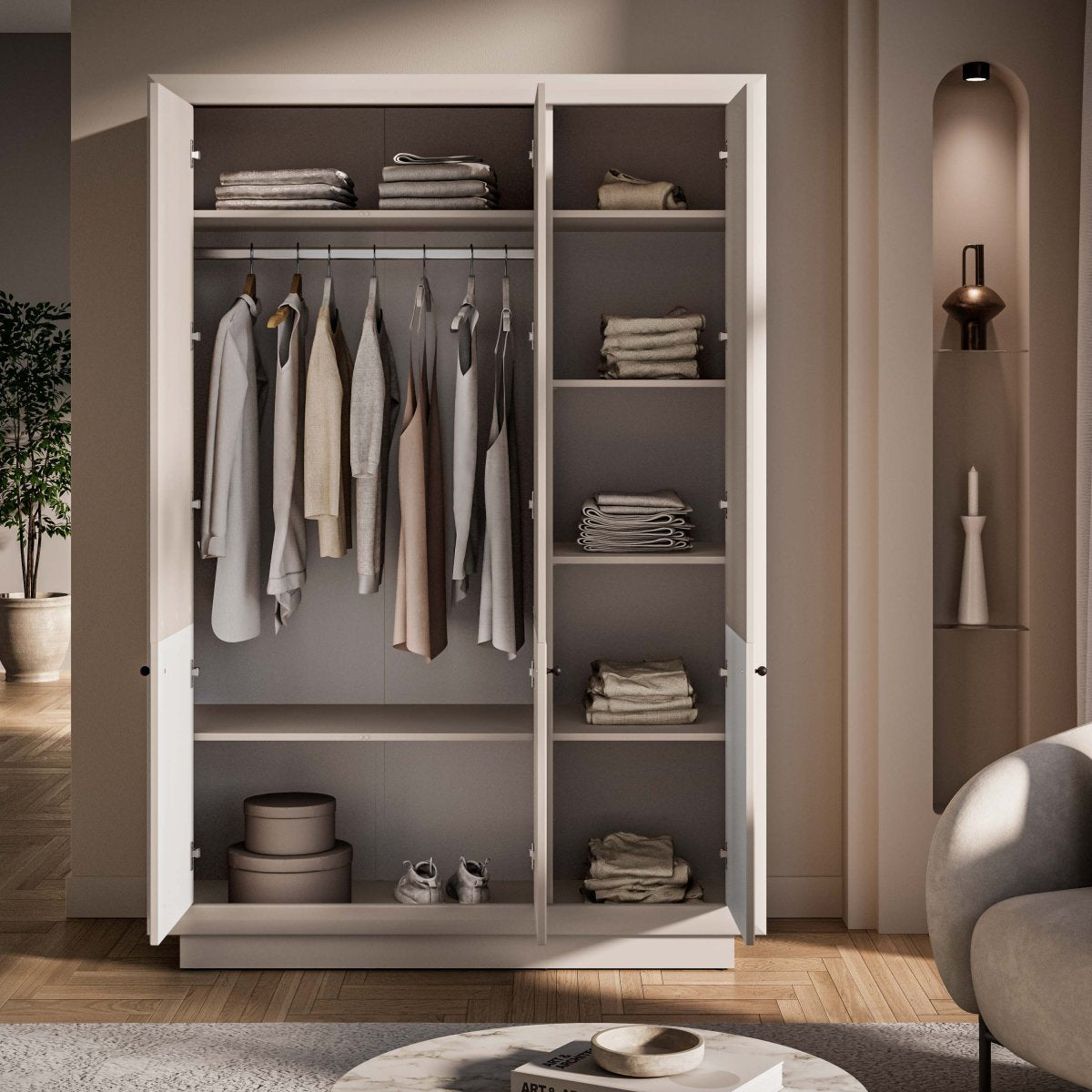 Armoire 3 portes Assia Cachemire - vue 4