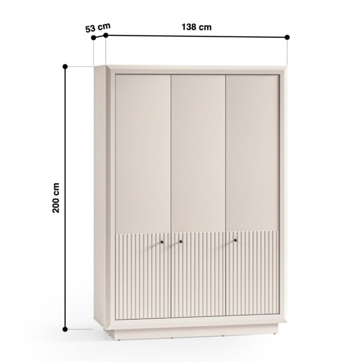 Armoire 3 portes Assia Cachemire - vue 8