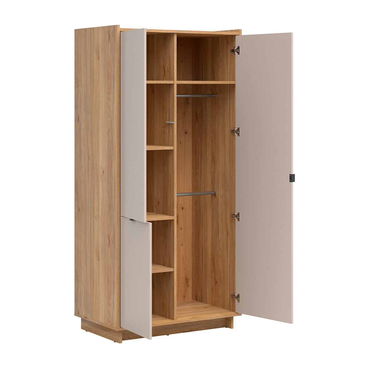 Armoire 3 portes Donna Cachemire et Bois - vue 3