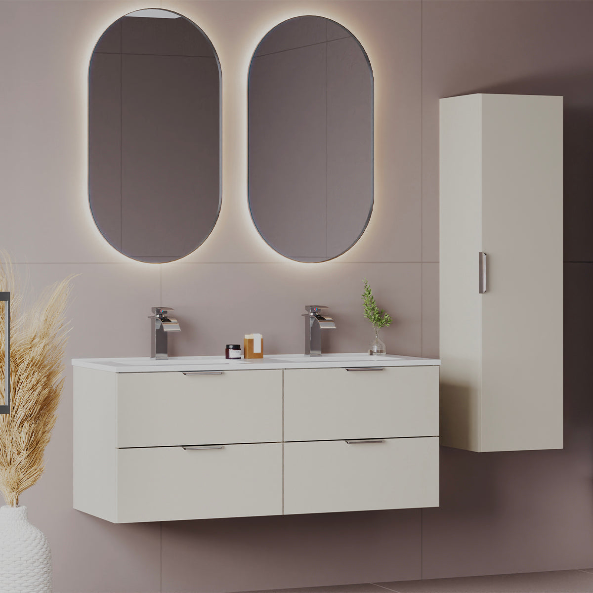 Meuble sous-vasque 120cm Astrid Cachemire - vue 5