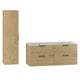 Ensemble meuble double vasque encastrée 120cm et colonne Astrid Bois
