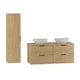 Ensemble meuble double vasque 120cm et colonne Astrid Bois