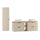 Ensemble meuble double vasque 140cm 2 niches et colonne Astrid Cachemire et bois
