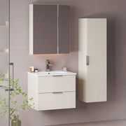 Ensemble meuble simple vasque encastrée 60cm et colonne Astrid Cachemire