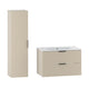Ensemble meuble simple vasque encastrée 80cm et colonne Astrid Cachemire