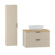 Ensemble meuble simple vasque 80cm et colonne Astrid Cachemire et bois