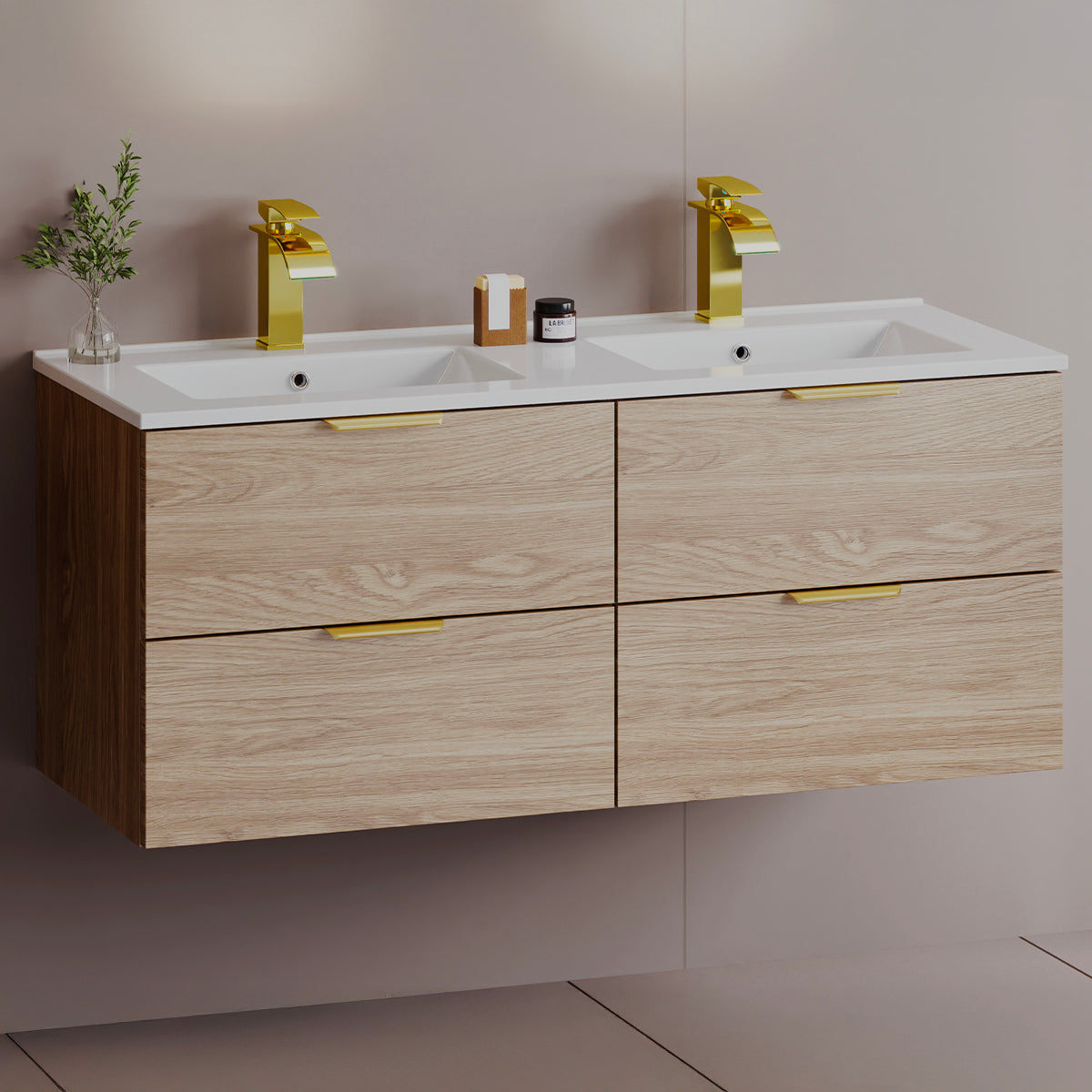 Meuble sous-vasque 120cm Astrid Bois - vue 4