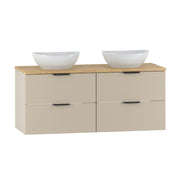 Meuble double vasque 120cm Astrid Cachemire et bois