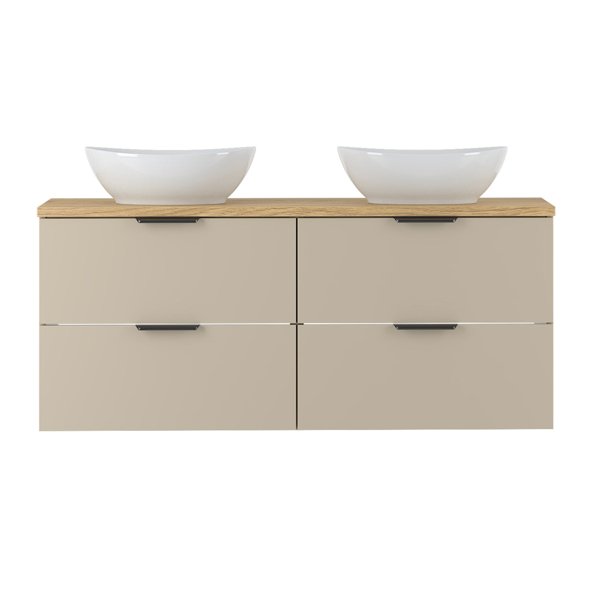 Meuble double vasque 120cm Astrid Cachemire et bois - vue 2