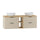 Meuble double vasque 140cm 2 niches Astrid Cachemire et bois