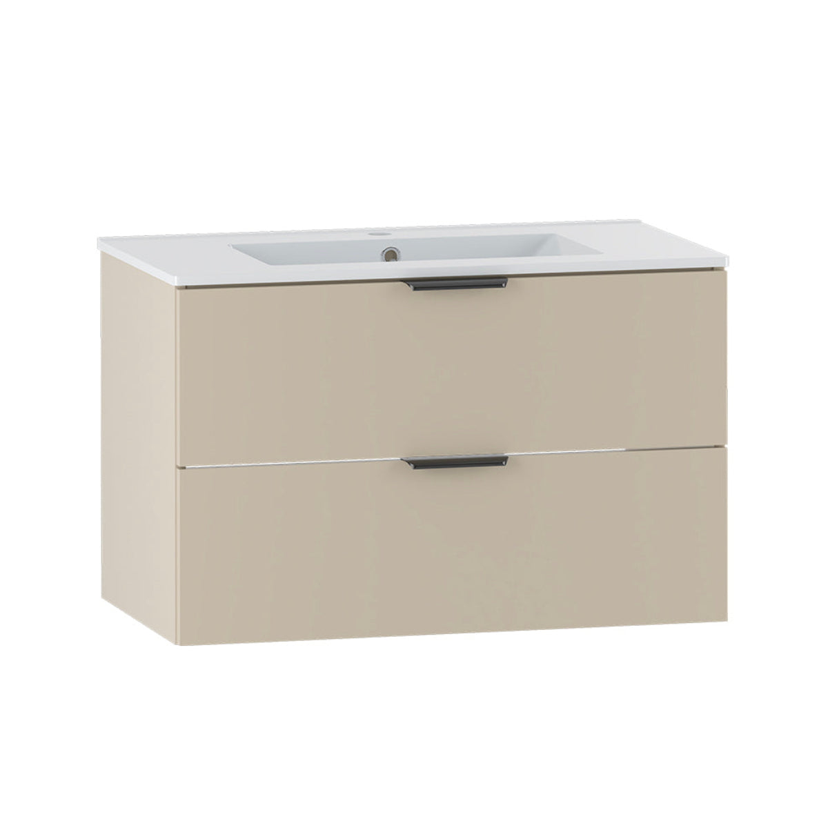 Meuble simple vasque encastrée 80cm Astrid Cachemire