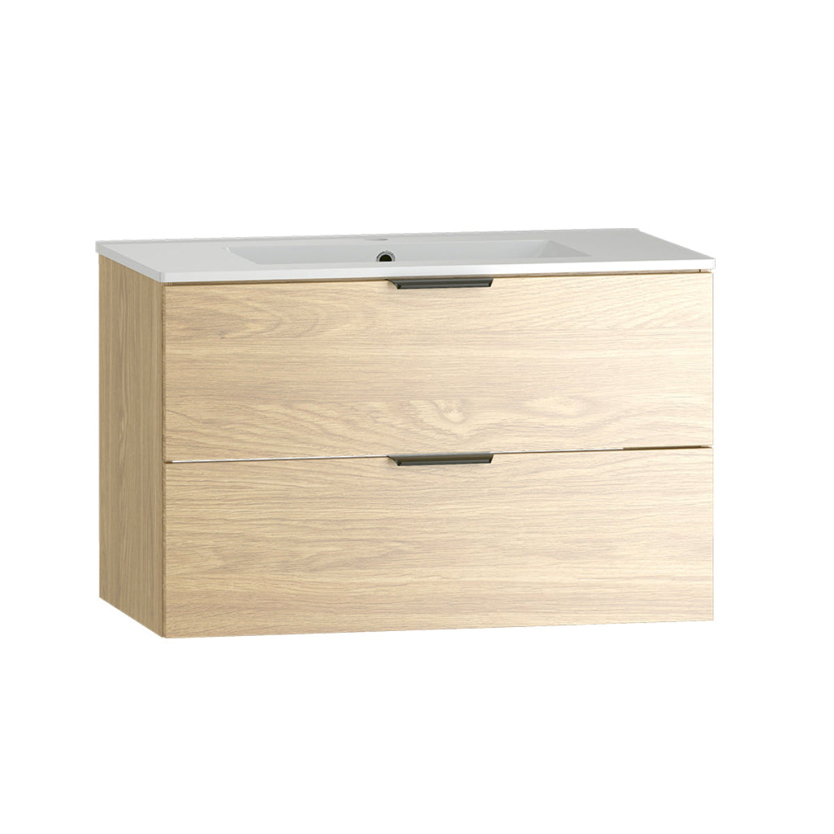 Meuble simple vasque encastrée 80cm Astrid Bois