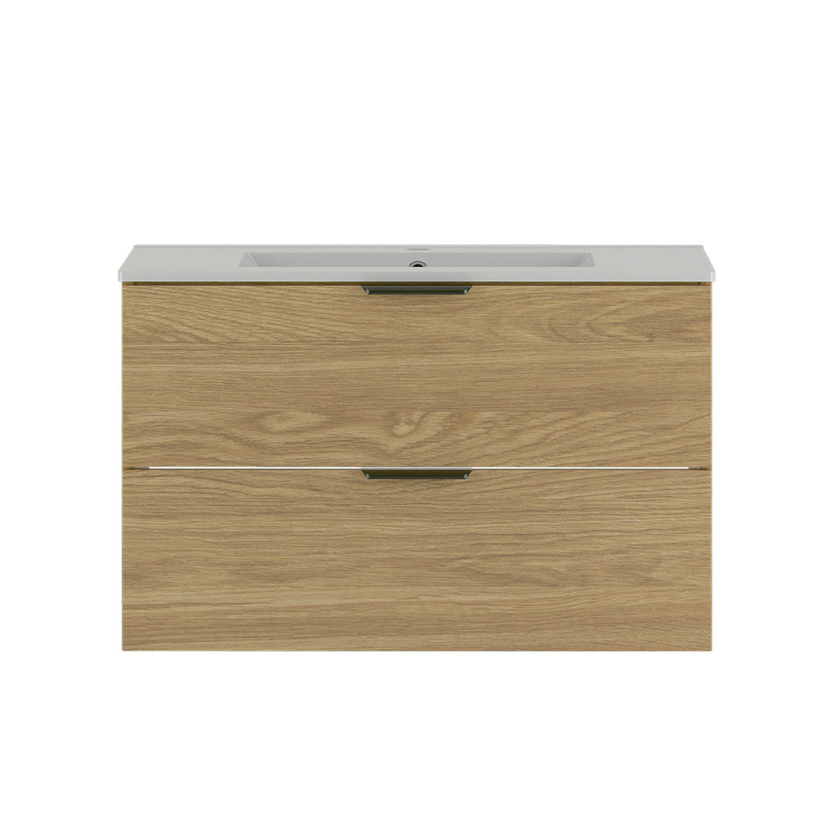 Meuble simple vasque encastrée 80cm Astrid Bois - vue 2