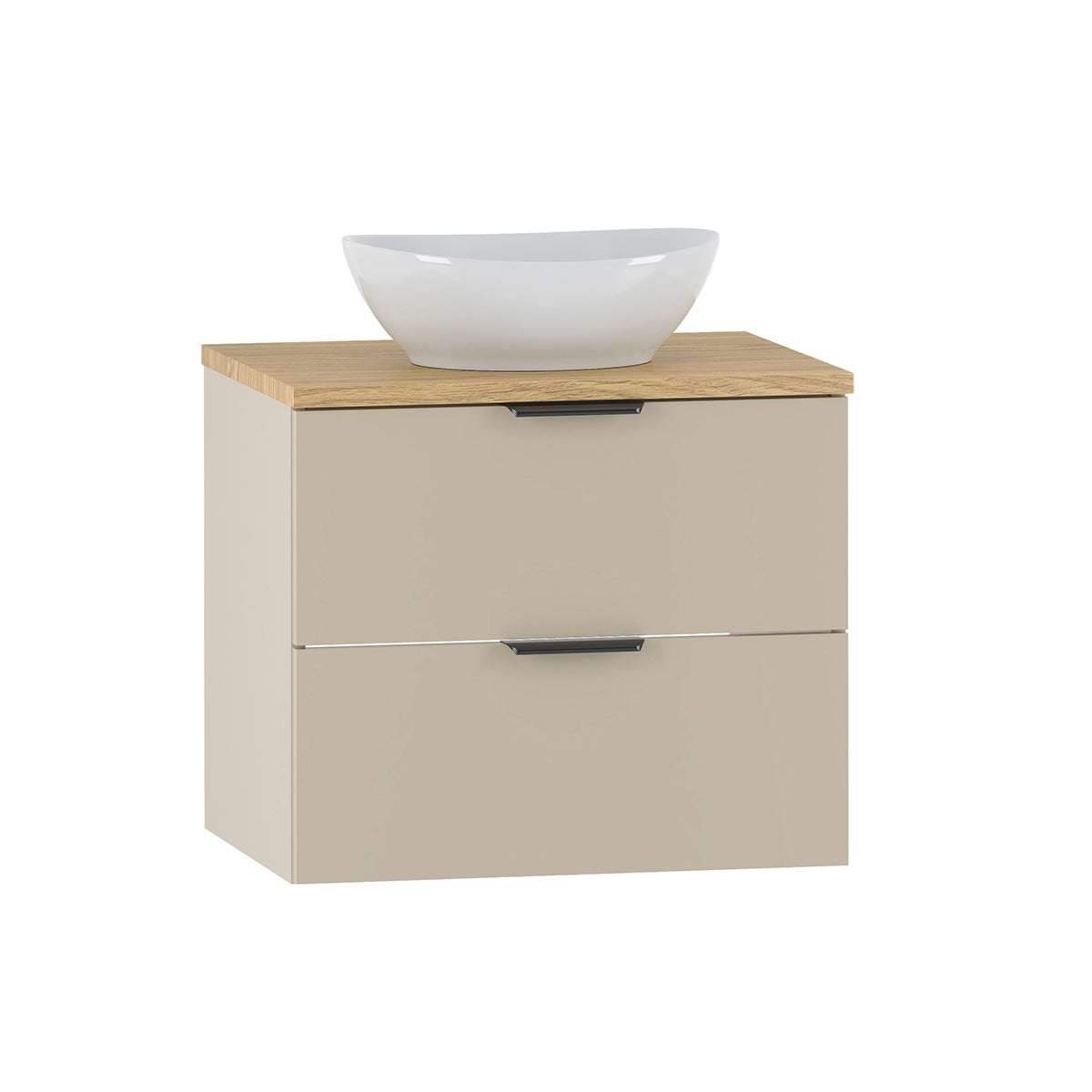 Meuble simple vasque 60cm Astrid Cachemire et bois
