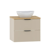 Meuble simple vasque 60cm Astrid Cachemire et bois