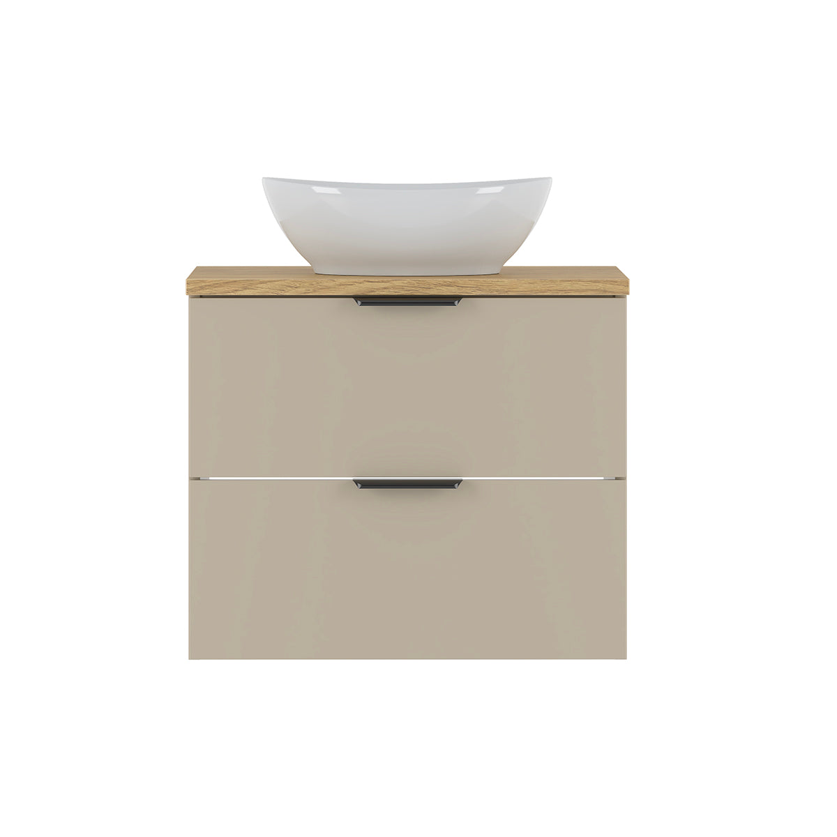 Meuble simple vasque 60cm Astrid Cachemire et bois - vue 2