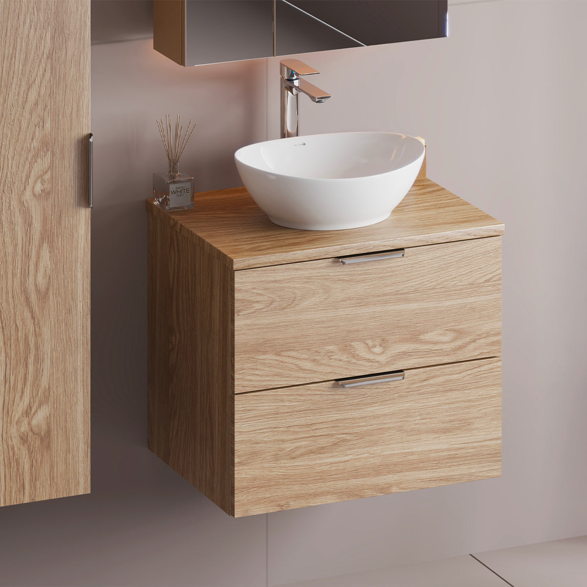 Meuble simple vasque 60cm Astrid Bois - vue 4